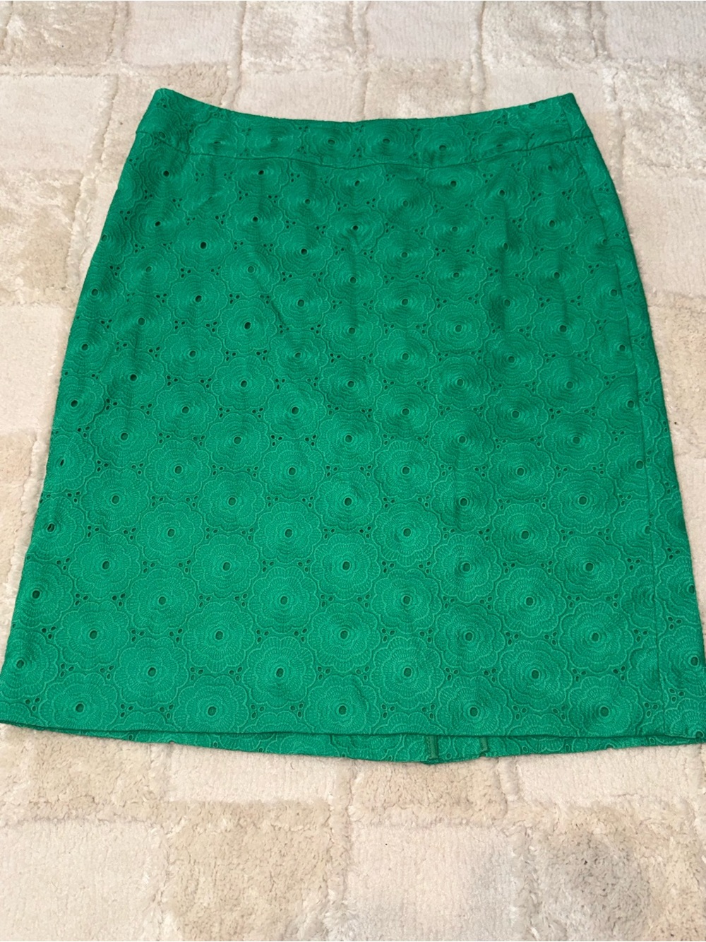 Talbots Emerald Dainty Eyelet A-Line Skirt Size 4 NWOT